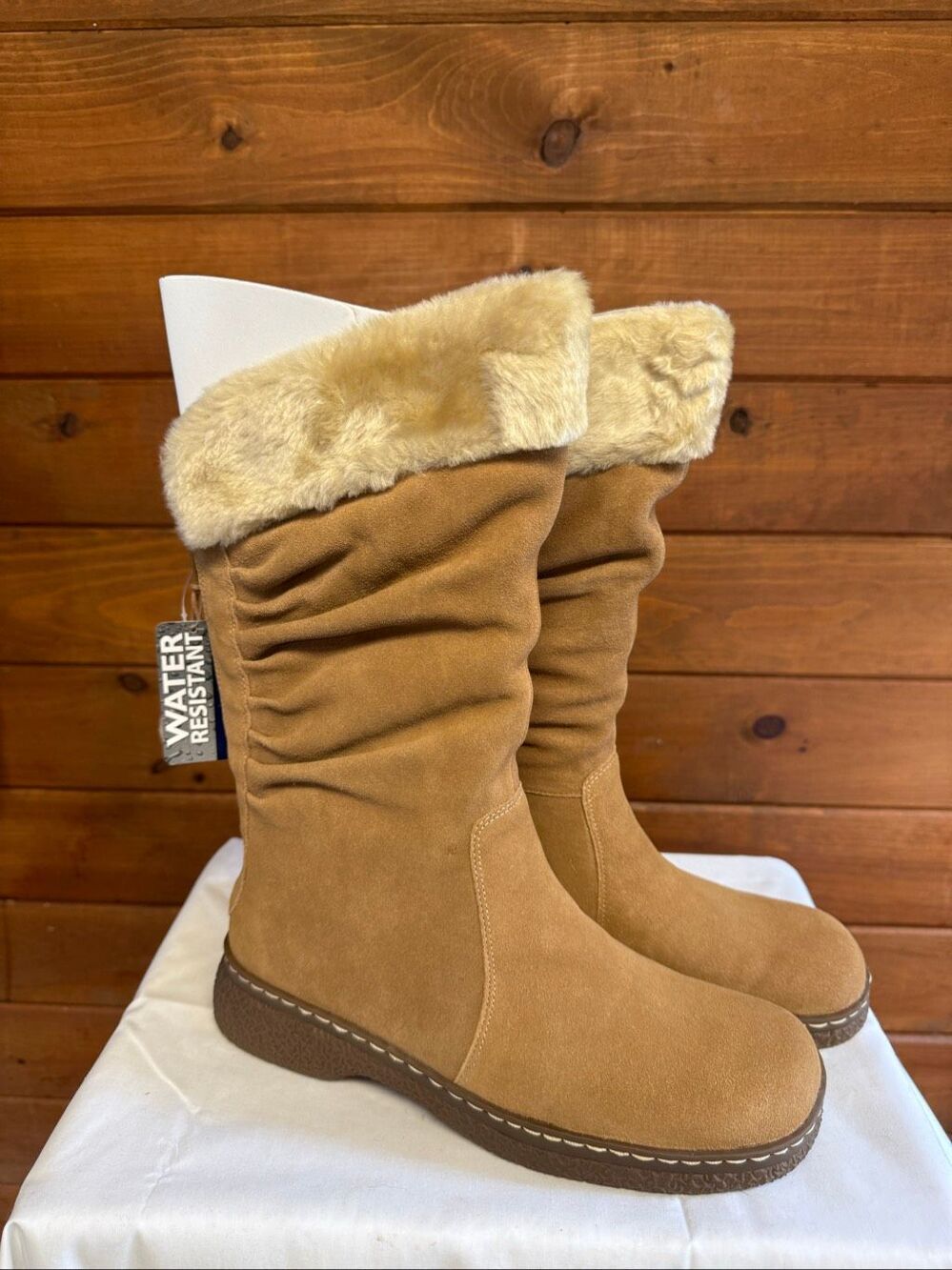 G.H. Bass & Co. mid-calf faux-fur lined suede boots Sz 11 NIB